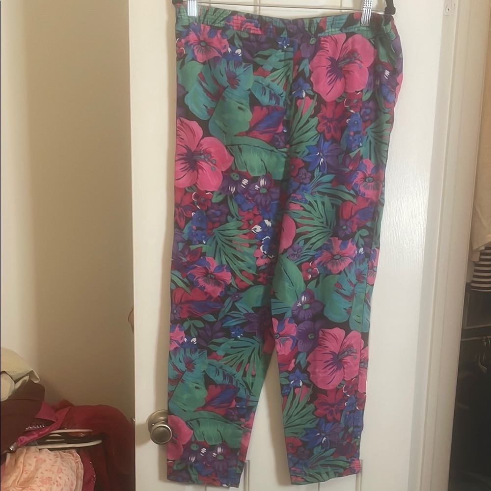 Vintage Touché Hawaiian Print Floral Pants